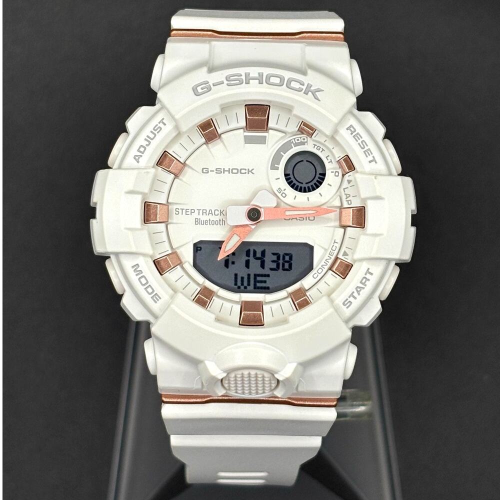 Casio G-Shock GMA-B800-7A Step Tracker Bluetooth White Rose Gold Women's Watch
